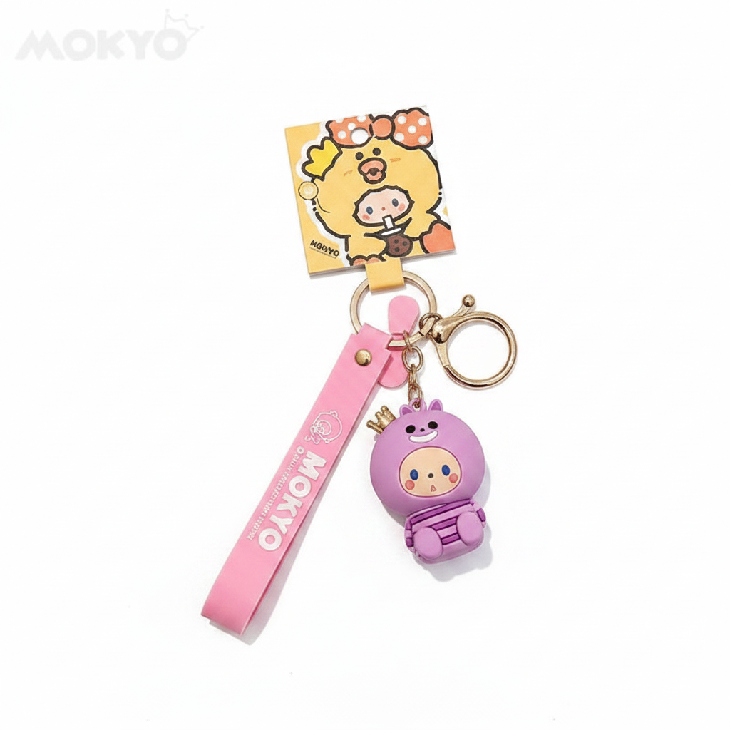 Purple Cat Monkey Keychain