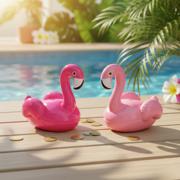 Pink Flamingo Buoy Piggy Bank