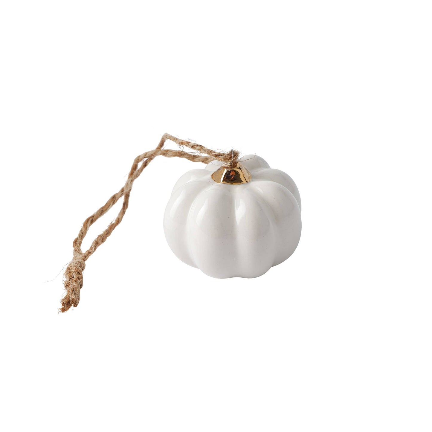 Hanging Pumpkin Decoration | White Ceramic