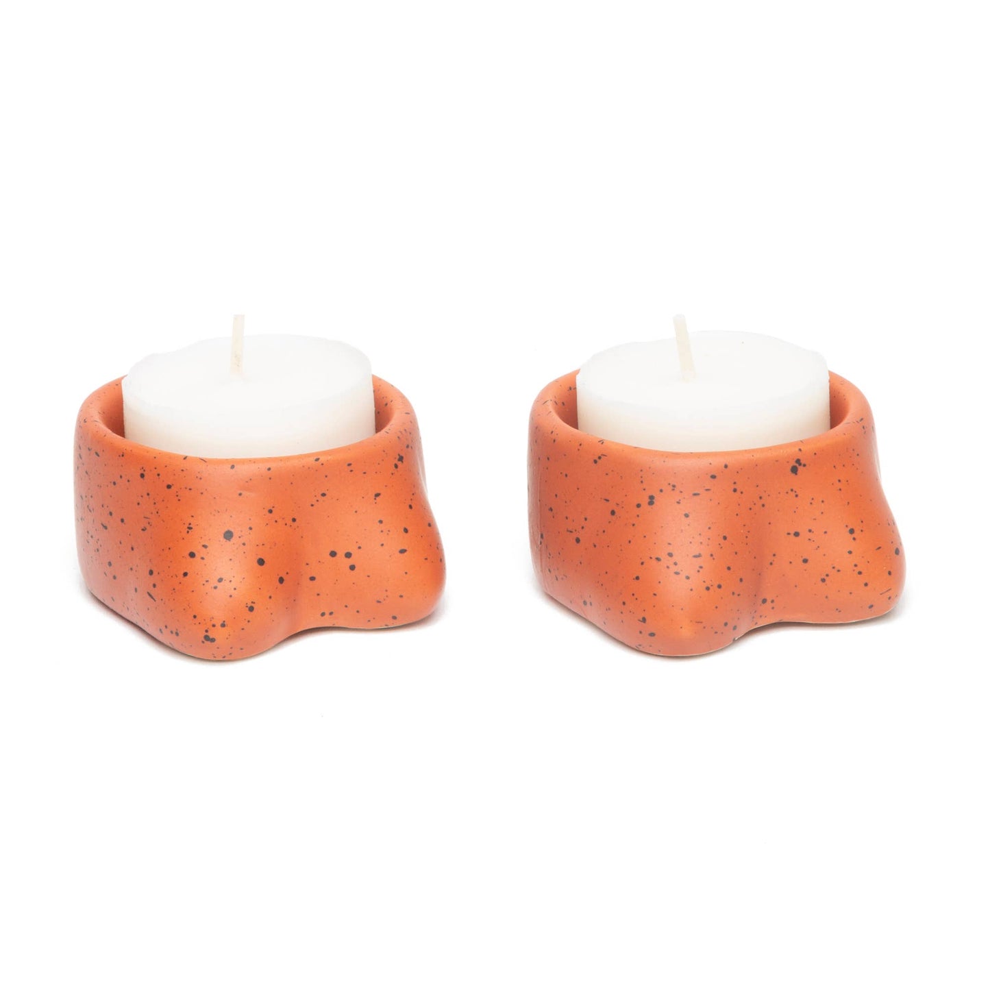 Lot de 2 Bougeoirs Tits en Terracotta Petite Taille Helio Ferretti Vue 2