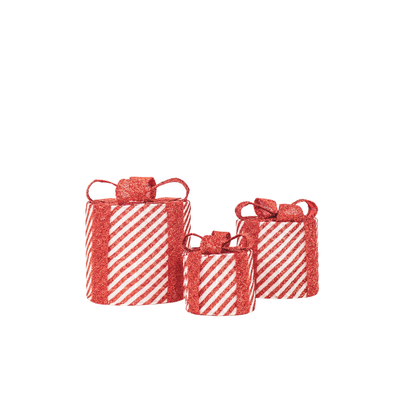 LED-kerstcadeau - S3 - Polystyreen - Rood/Wit - 15/20/25 cm