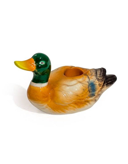 Kerzenhalter aus Keramik in Form einer Stockente