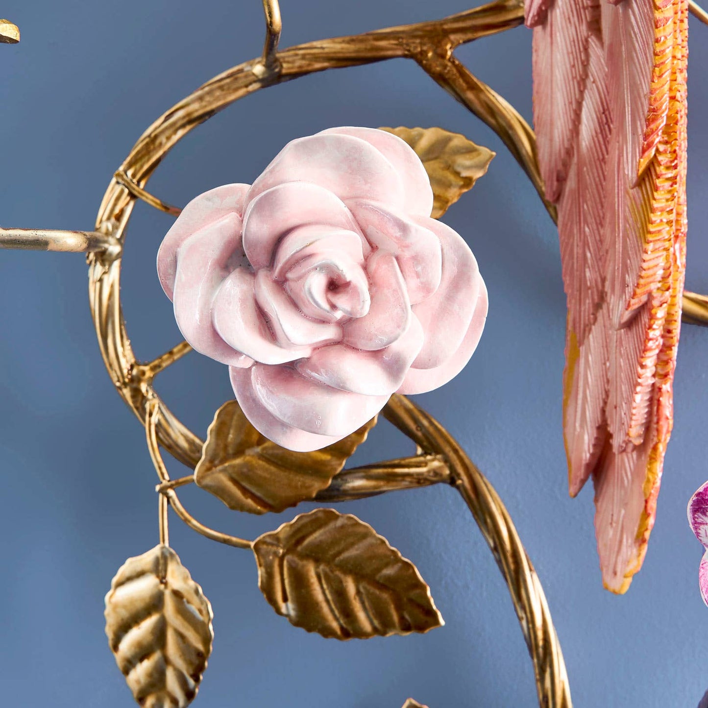 Oranje/gouden papegaaienkroonluchter 39,5 x 12 x 59 cm