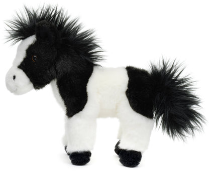 Peluche cheval noir et blanc debout Uni Toys