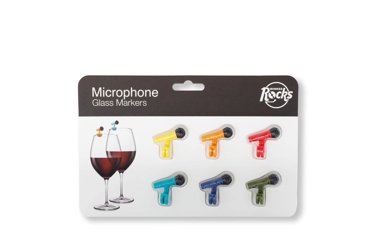 Set van 6 glazen markers voor microfoons