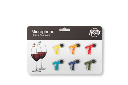 Set van 6 glazen markers voor microfoons