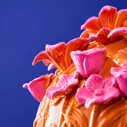 Verano Vase, Orange/Pink Stoneware, 34 x 29.5 cm