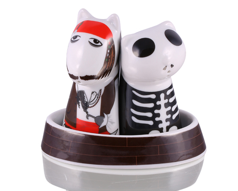 Salt and Pepper Pirate Dog and Cat
