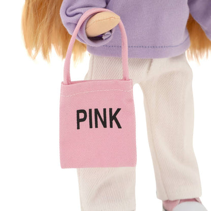 Sunny-pop met paarse trui, 32 cm