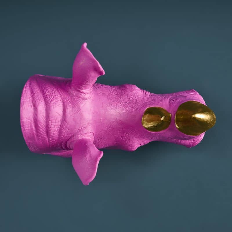 S/2 Neushoorn Boekensteunen, Magenta, 39,5 x 14,2 x 20,5 cm