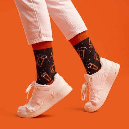 Fun unisex seamless cotton SOCKS BEER print