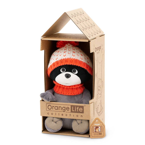 Denny the plush raccoon: fresh orange - 25 cm - 0+