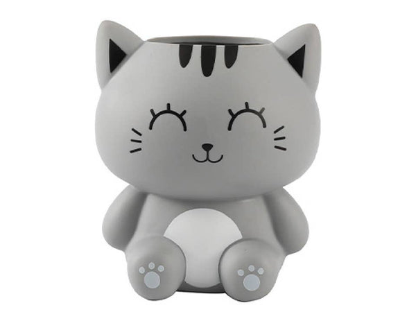 3D Grey Cat Pen Holder