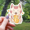 Kawaii gelukskat sticker