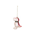 Witte dinosaurus kerstbal