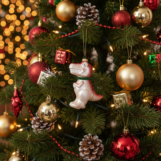 Boule de Noël Dinosaure Blanc