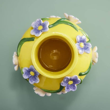 Mr. Flowers Vase, Dolomite Yellow, 23 x 23 x 26 cm