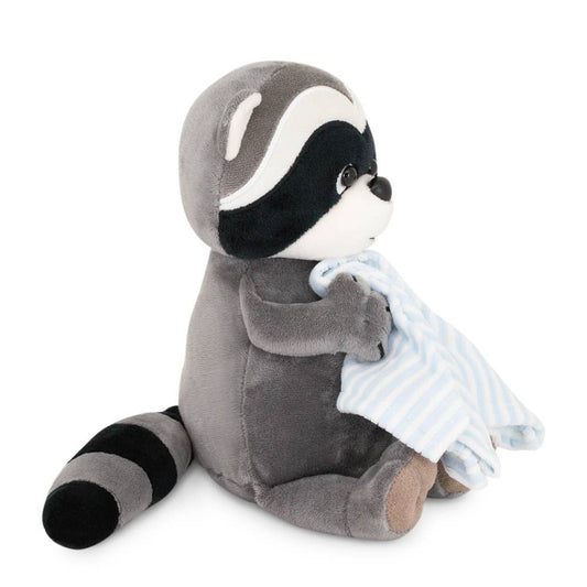 Denny the raccoon plush toy with towel, 20 cm
