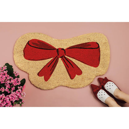 Coconut fiber doormat in the shape of a Bowtique Jubilee