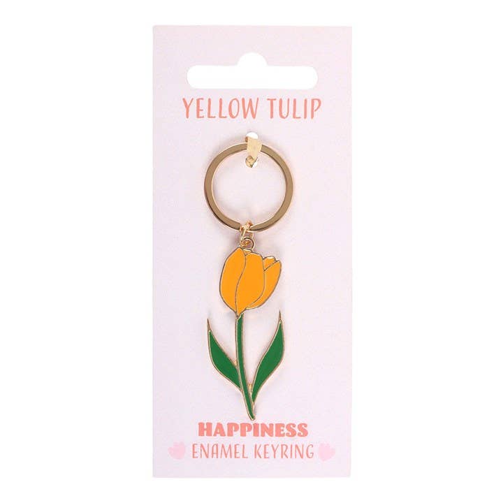 Sleutelhanger met gele tulp