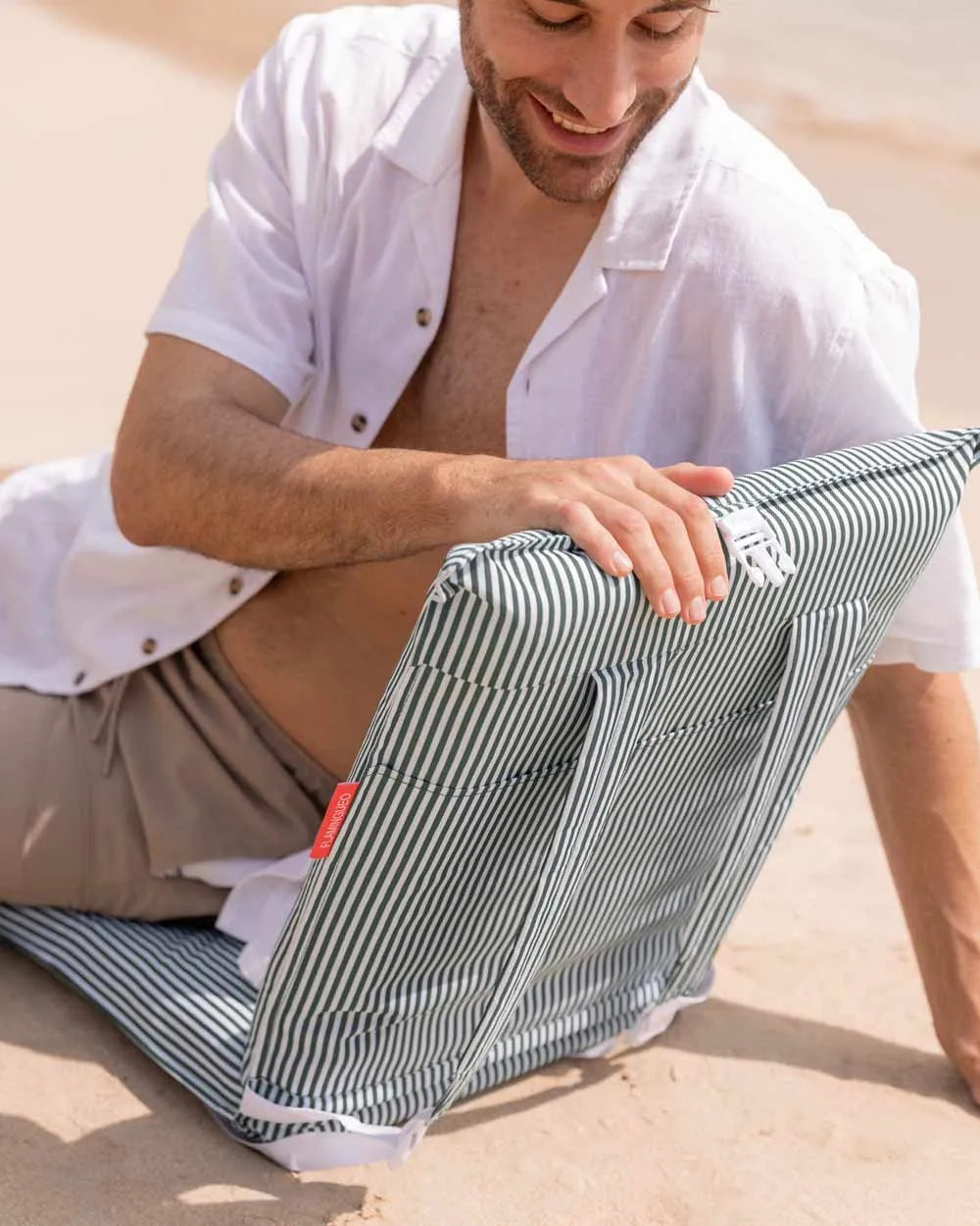 Green folding beach chair - NELSON