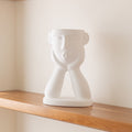 Vase visage à deux mains en céramique