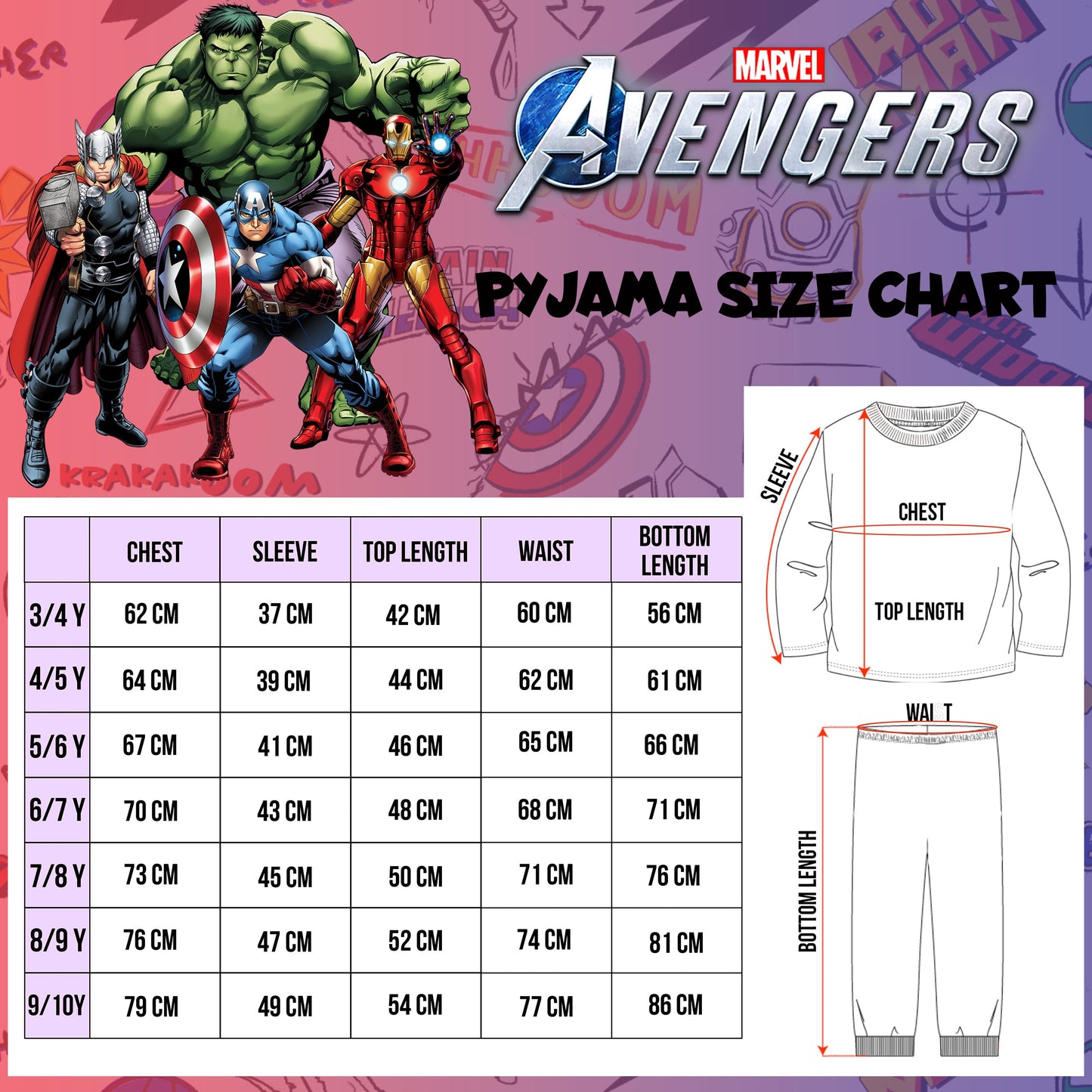Personalized Pyjamas - MARVEL