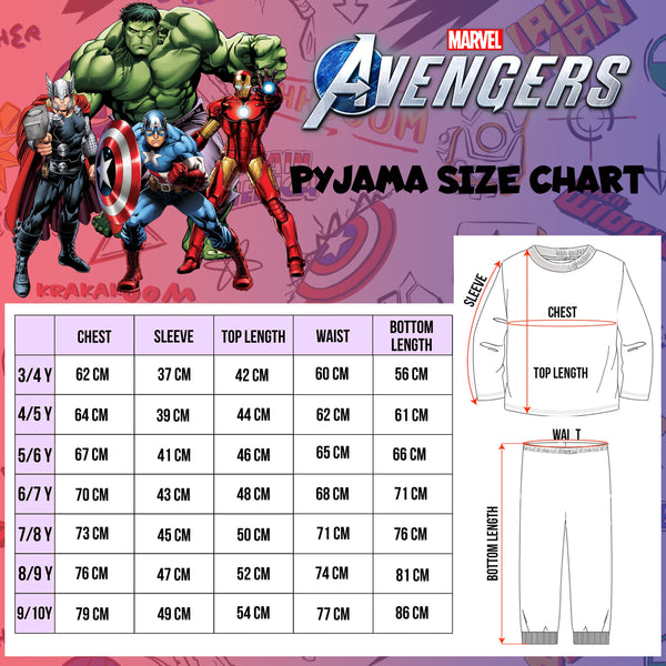 MARVEL Kids Pyjamas - Blue with Buttons