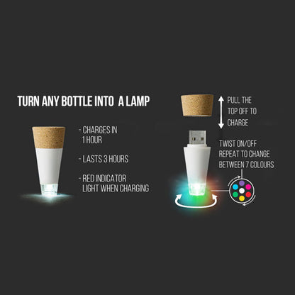 Bouteille lumineuse multicolore
