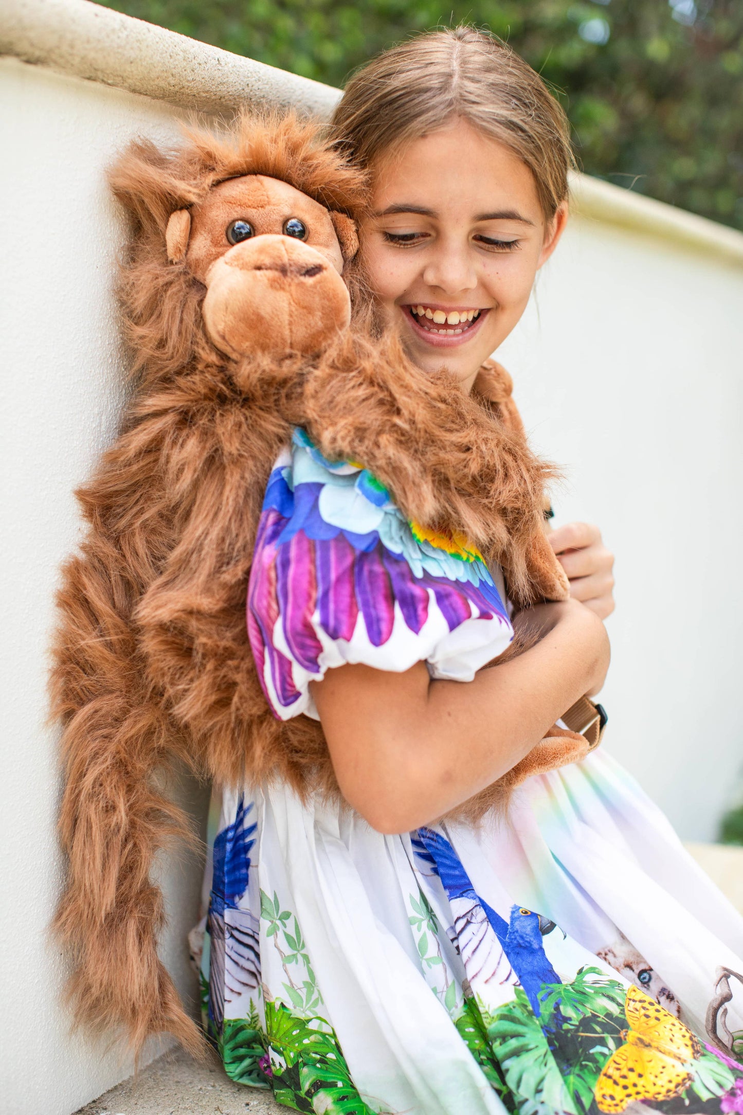 Kinderrugzak met pluche aapje