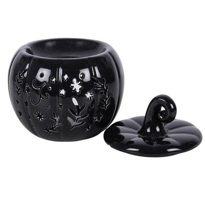 Brûleur d'huile et chauffe-cire citrouille Halloween Black Folk