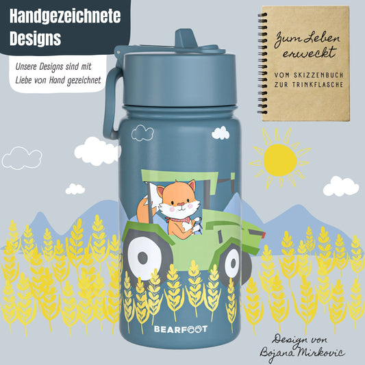 Thermo Kids Stainless Steel Drinking Bottle - Tractor