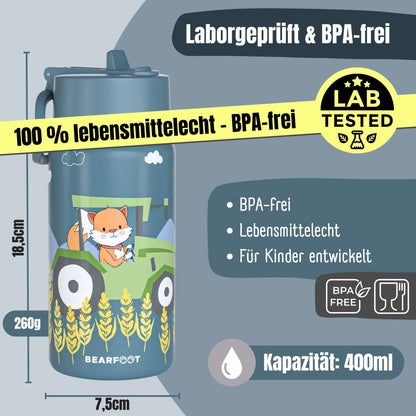 Thermo Kids Stainless Steel Drinking Bottle - Tractor