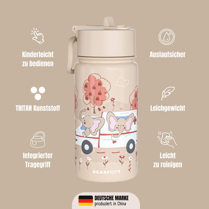 Thermo Kinder Trinkflasche Edelstahl - Krankenwagen braun