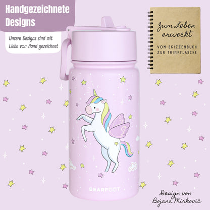Thermo Kids Stainless Steel Drinking Bottle - Unicorn purple