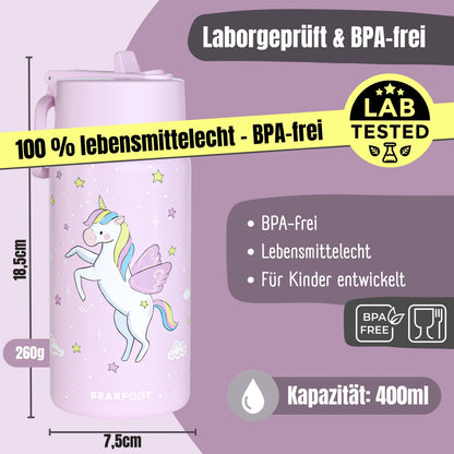Thermo Kids Stainless Steel Drinking Bottle - Unicorn purple