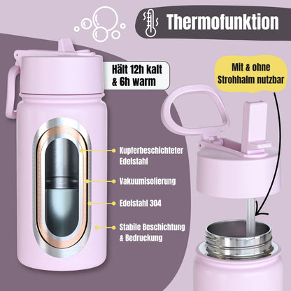 Thermo Kinder Trinkflasche Edelstahl - Meerjungfrau lila
