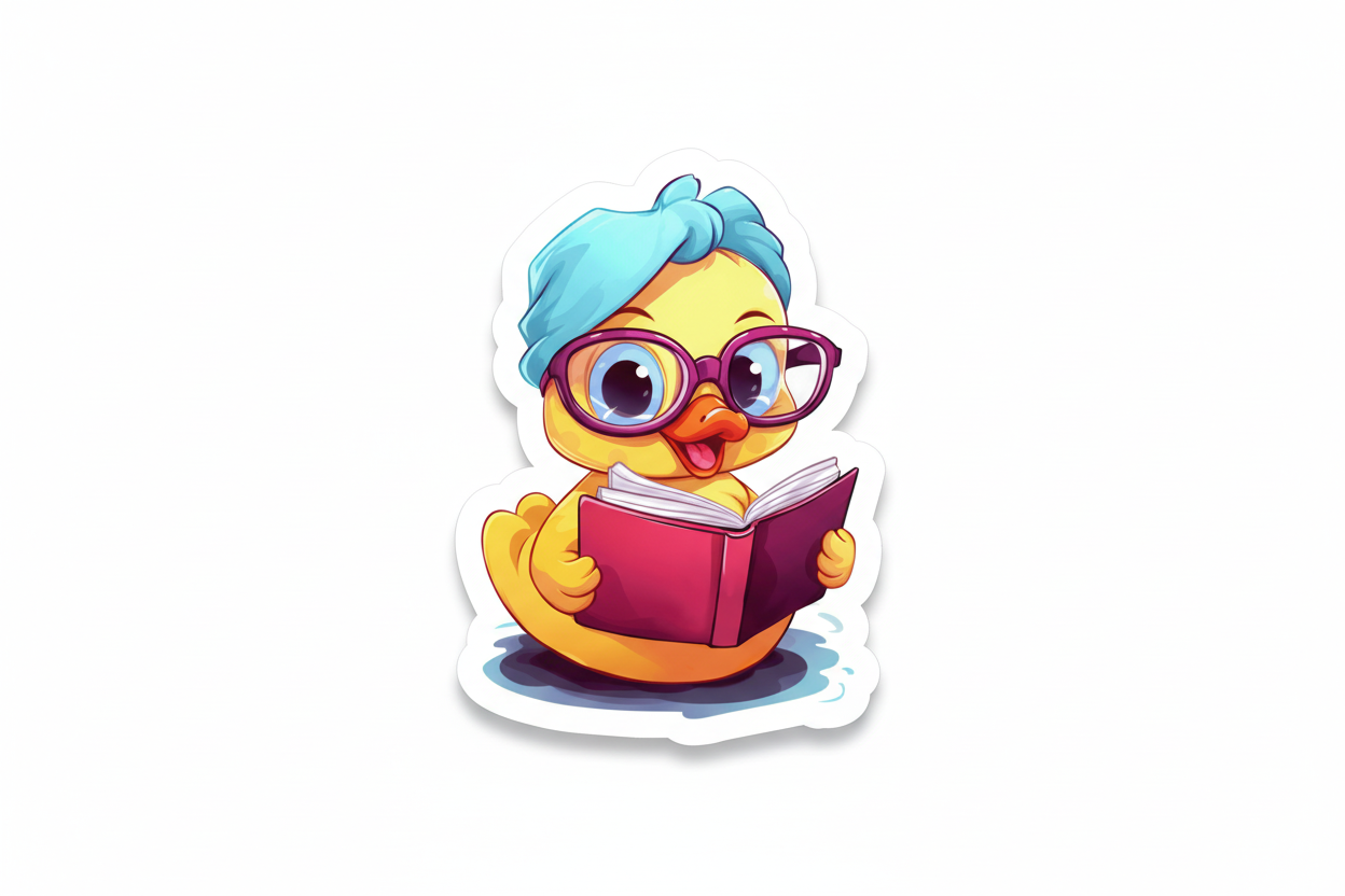 Duck Reader-sticker