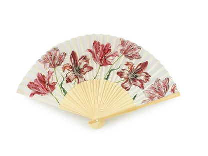 "Merian" bamboo fan with tulip decoration
