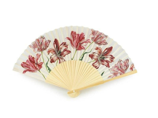 "Merian" bamboo fan with tulip decoration