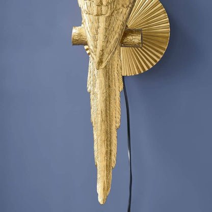 Applique murale Perroquet Percy, or/turquoise