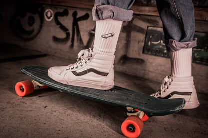 Chaussettes skateboard Charles brodées main