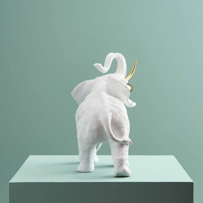 Lampe de table Éléphant Dumbo Blanc/Or