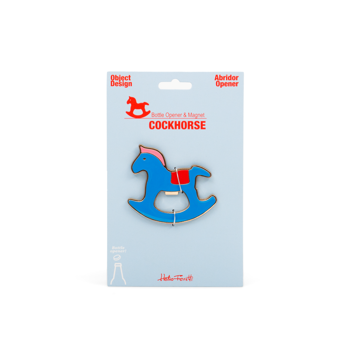 Blue Rocking Horse Magnetic Bottle Opener