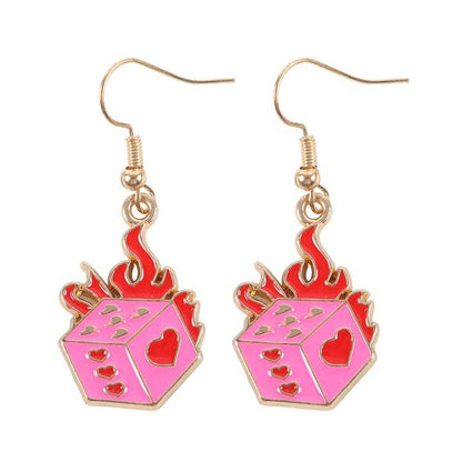 Dice on Fire Earrings
