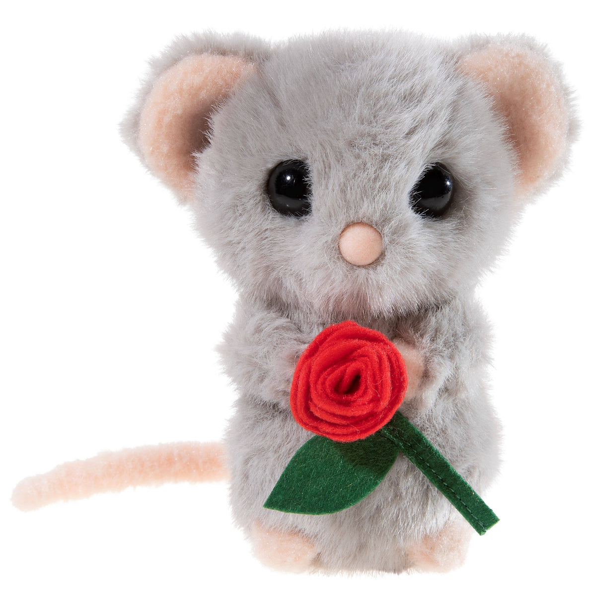 Heunec Young & Trendy grey mouse with rose plush — 15 cm