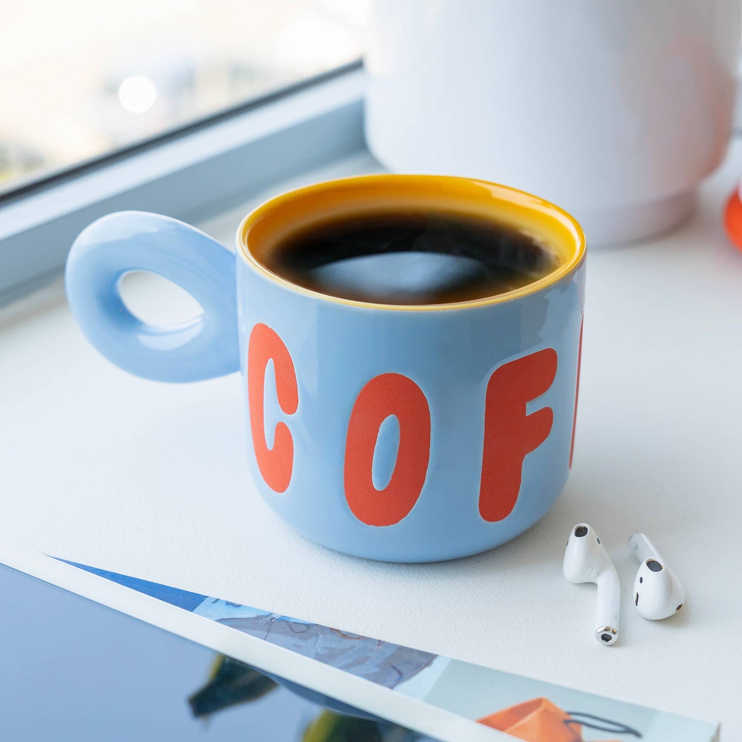 Mug à Café Bleu Clair Helio Ferretti Vue 2