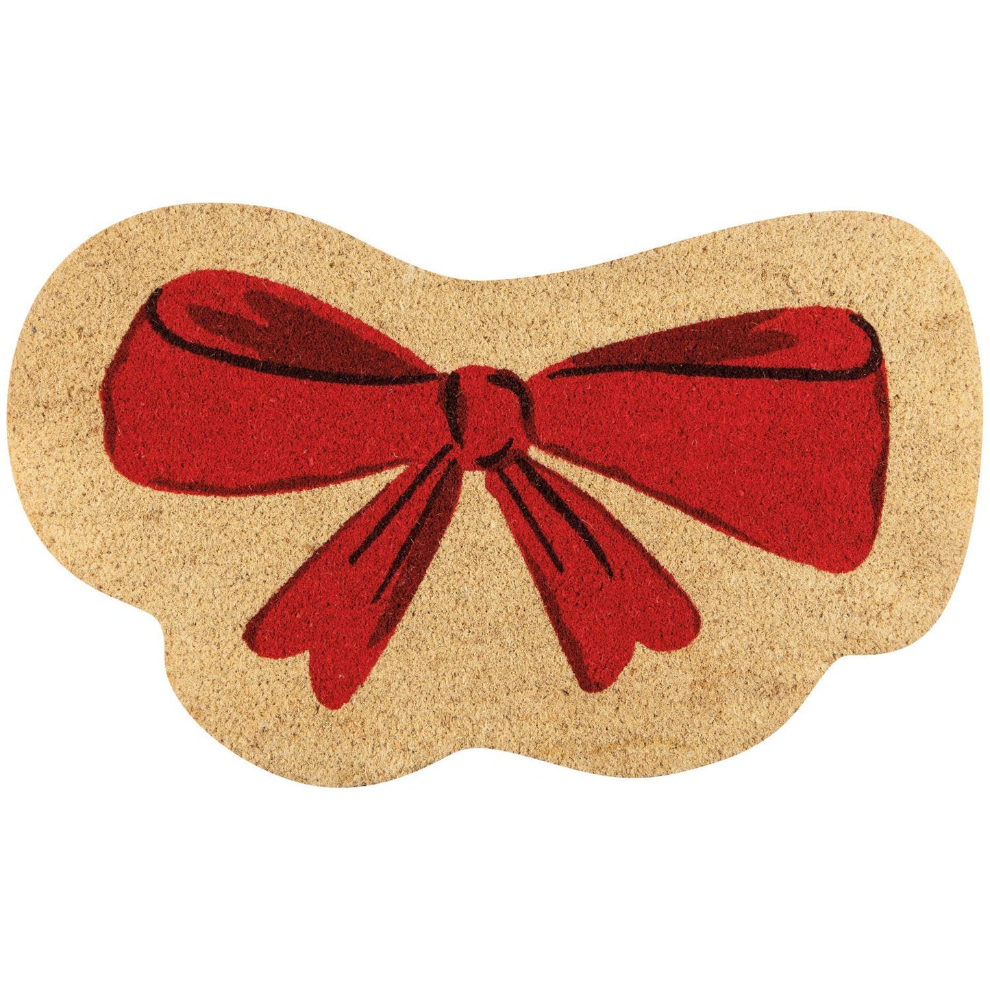 Coconut fiber doormat in the shape of a Bowtique Jubilee