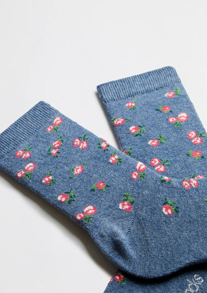 Women's BeLiberty blue 100% organic cotton socks