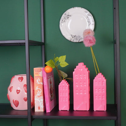 Flower vase - Home vase - Ceramic - Neon pink - 6x5.5x18 cm